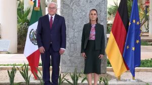 Sheinbaum recibe a presidente de Alemania en visita oficial en Cancún