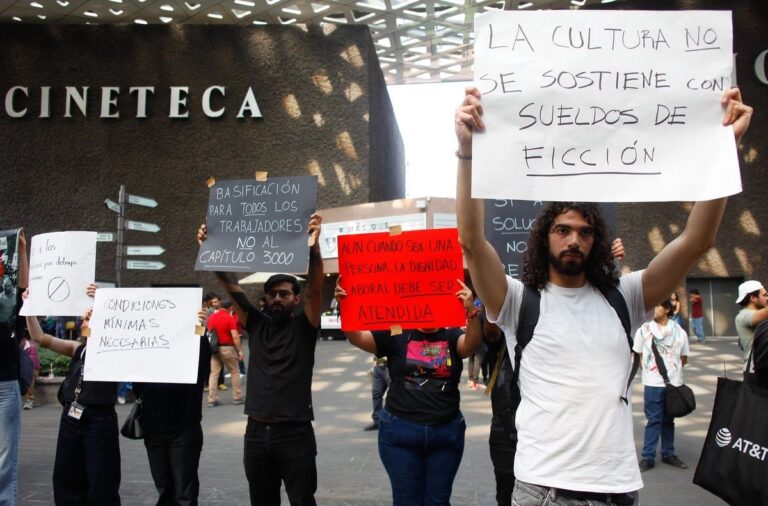 ¡Nueva protesta en la Cineteca Nacional! Trabajadores exigen fin a la precariedad laboral