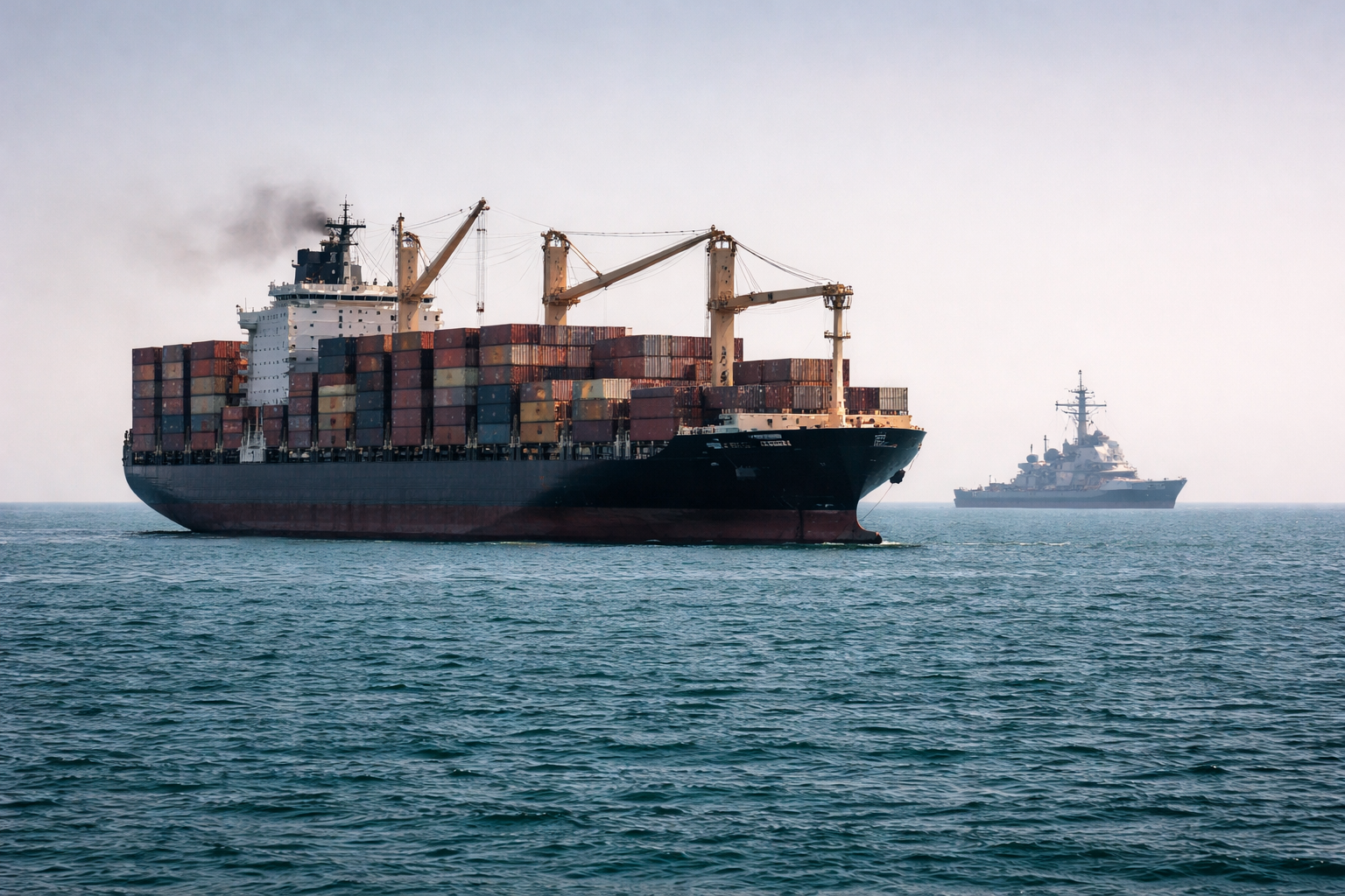 Buque portacontenedores en el Golfo Pérsico