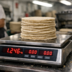 Pesaje de tortillas recién hechas