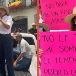 Grecia Quiroz encabeza protesta contra reforma electoral en Michoacán
