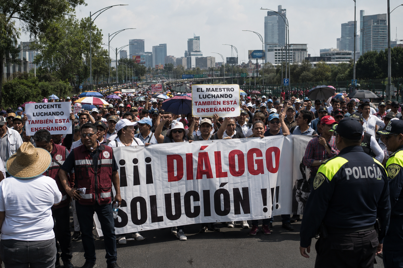 CNTE proyecta bloqueos masivos en AICM y Estadio Azteca por Mundial