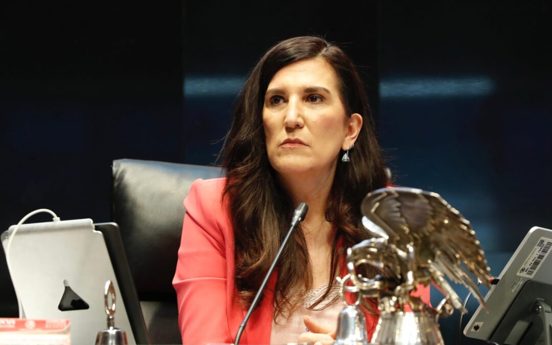 Kenia López Rabadán durante una sesión en la Cámara de Diputados