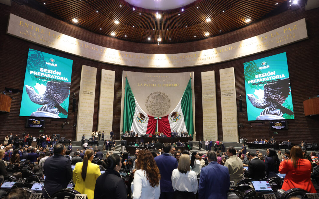Salón de sesiones de la Cámara de Diputados durante la Sesión Preparatoria de la LXVI Legislatura