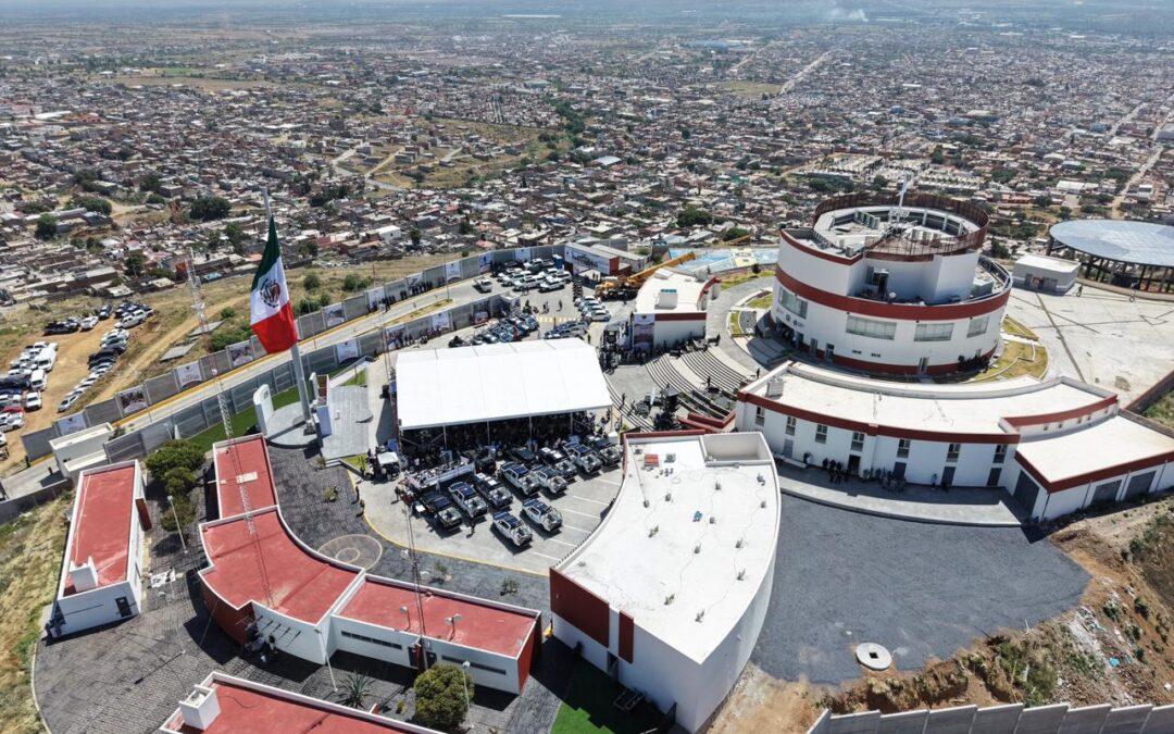 Instalaciones del C5i de Zacatecas vistas desde el aire, sede del foro sobre construcción de paz